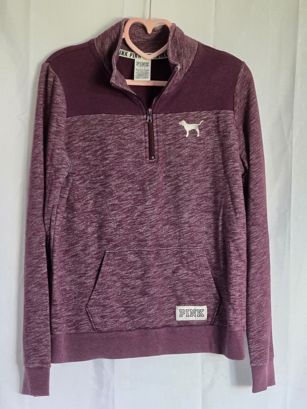 PINK Victoria's Secret Women's Marled Plum Half-Zip Pullover